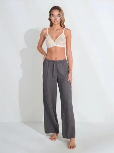 Муслінові піжамні штани темно-сірий сірі
