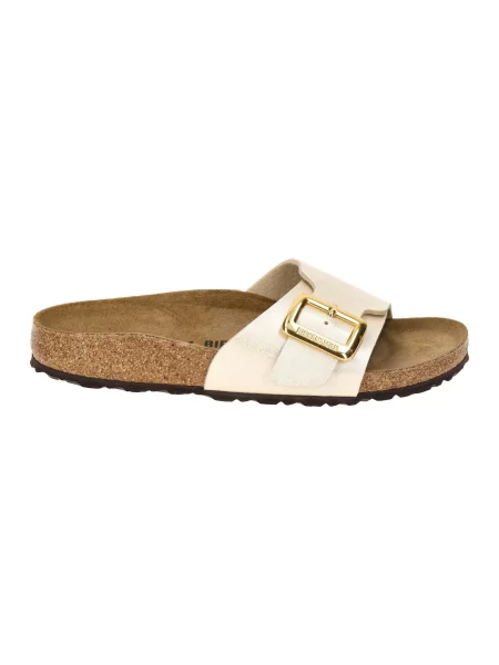 Saboți Birkenstock cu cataramă cu perle bej