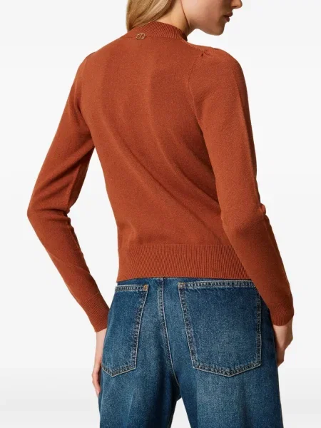 Pulover Twinset cu motiv cu inimi maro