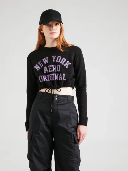 AÉROPOSTALE Tréning póló NEW YORK ORIGINAL lila fekete