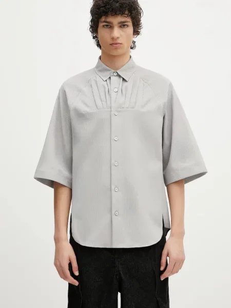 Košile Ader Error Apparel-Top relaxed s klasickým límcem šedá