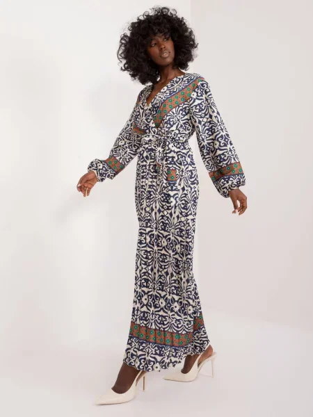Rochie maxi Fashionhunters lungă de costum albastru