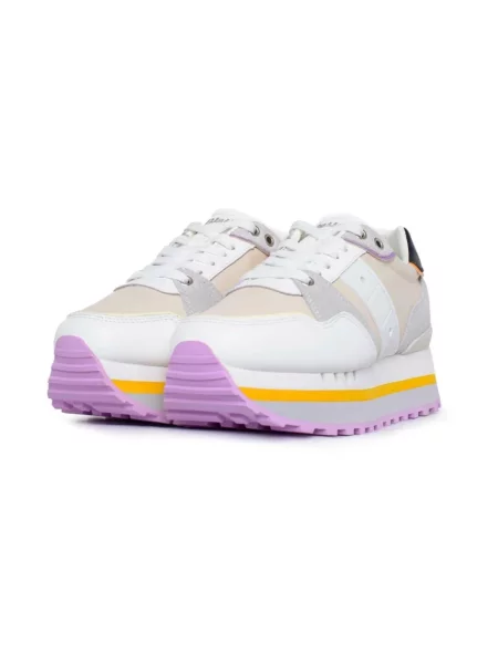 Sneakersy Blauer skórzane białe