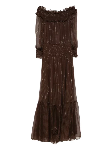 Rochie maxi Self-portrait de costum maro