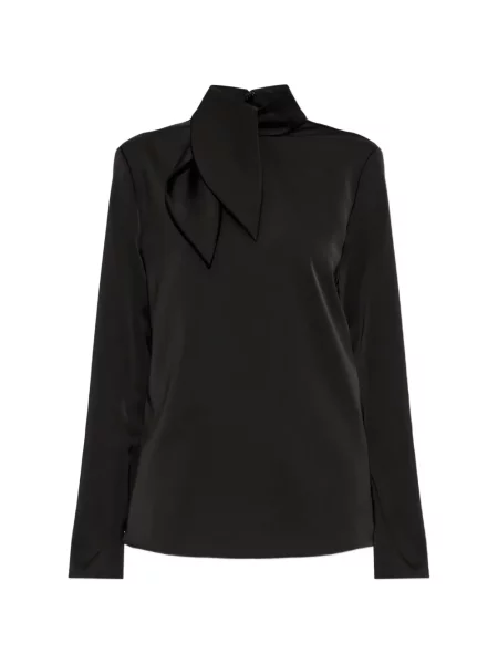 Top Emporio Armani cu funde din satin negru
