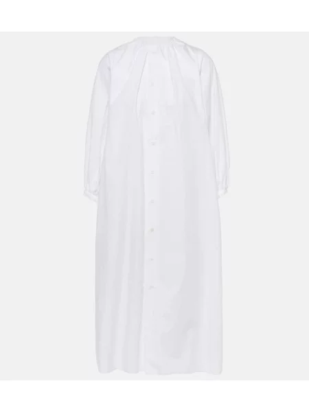 Rochie midi Mm6 Maison Margiela până la genunchi din poplin de costum alb