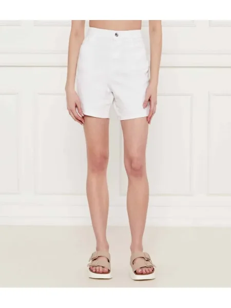GUESS De blugi pantaloni scurți | Relaxed fit alb