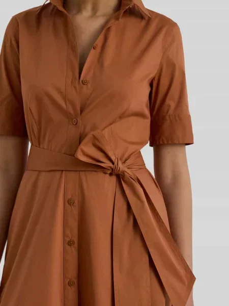 Taliowana sukienka casualowa z mieszanki bawełny Lauren Ralph Lauren pomarańczowa