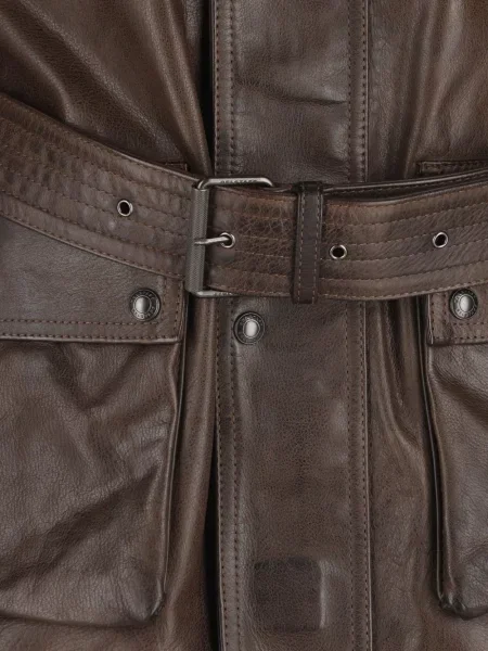 Cu centură geanta de piele Belstaff maro
