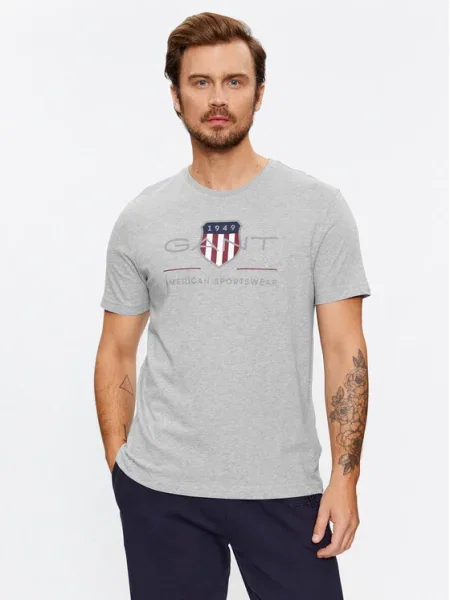 Gant Tricou Reg Archive Shield Ss gri