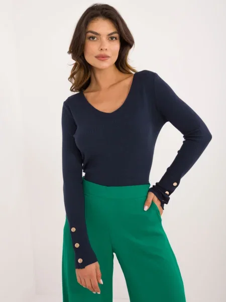 Pulover Fashionhunters cu mâneci lungi clasic lung negru