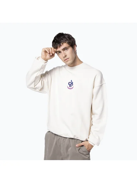 Férfi Kaotiko Wild Power Organic Cotton elefántcsont színű pulóver. Méret: M bézs