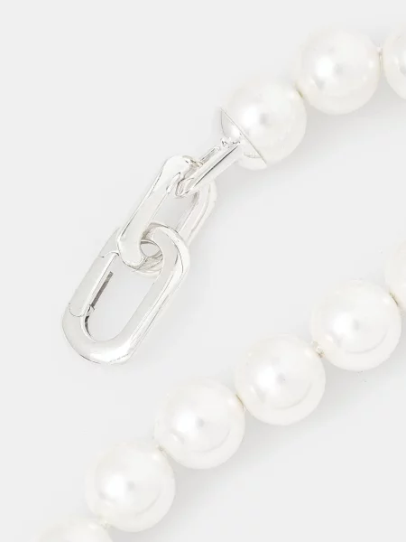 AMBUSH bransoletka srebrna Pearl Padlock Bracelet damska
