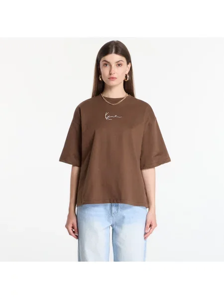 Тениска Karl Kani Signature Stencil Peached Oversized T-Shirt Brown M кафяво
