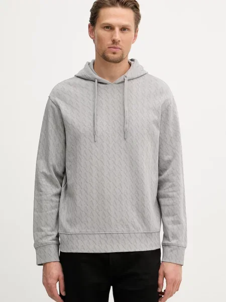 Armani Exchange dukserica za muškarce od pamuka siva