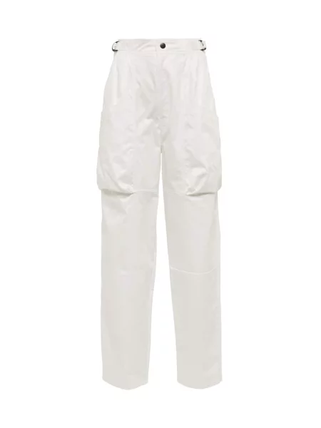 Pantaloni Isabel Marant cu talie înaltă alb