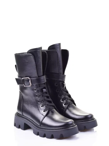 Кожаные ботинки Marco Piero черные