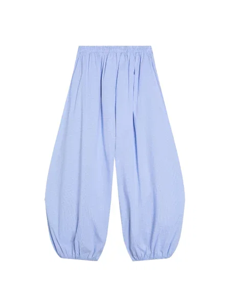 Bershka Hlače svetlo modra / pastelno rdeča