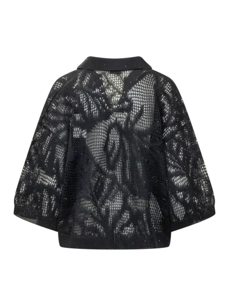 Dzianinowy sweter Brunello Cucinelli niebieski