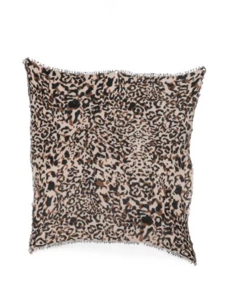 Fular Faliero Sarti din cașmir cu imagine cu model leopard