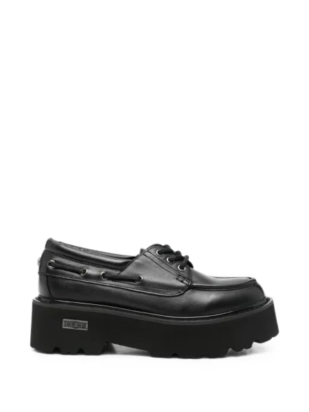 Pantofi loafer Cult cu șireturi cu platformă din dantelă negru