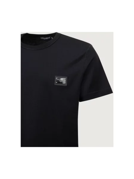 Dolce & Gabbana Koszulki Mężczyzna M Logo Plaque T-Shirt czarny