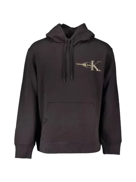 Hanorac cu glugă Calvin Klein cu imagine negru
