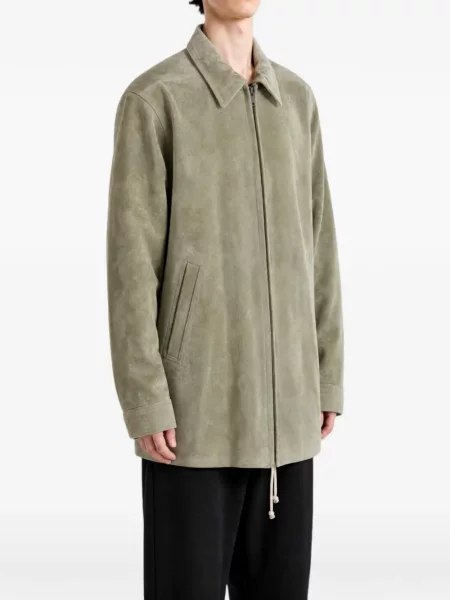 Geacă Rick Owens din piele de căprioară gri