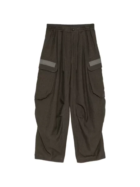 Pantaloni cargo Devoa de lână verde