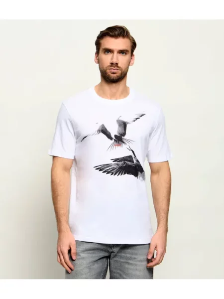HUGO Tricou Dirunn alb