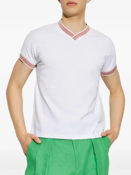 Tricou Versace cu decolteu în V alb