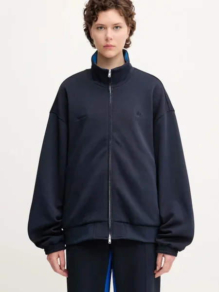 Adidas Originals bluza x Wales Bonner Pique Pique niebieski gładka granatowa