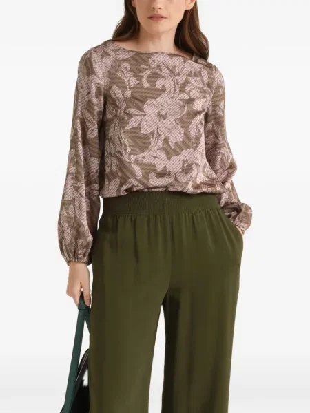 Reversibil bluză Maliparmi cu model floral cu imagine roz