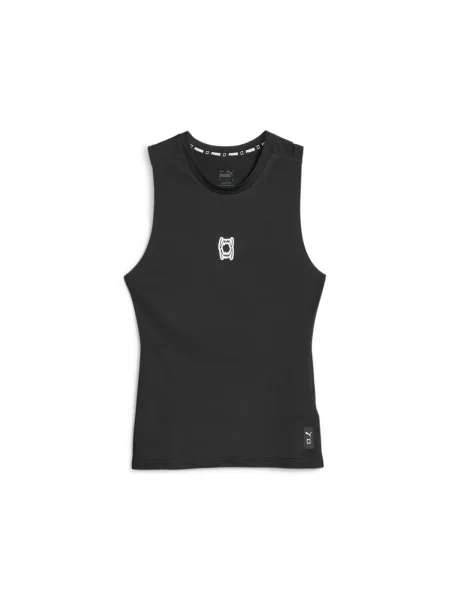 PUMA Tricou funcțional Hoops Team negru alb