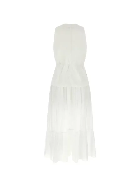 Rochie maxi Pinko cu șireturi din dantelă alb