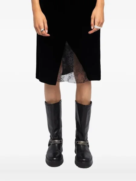 Fustă Zadig&voltaire de catifea negru