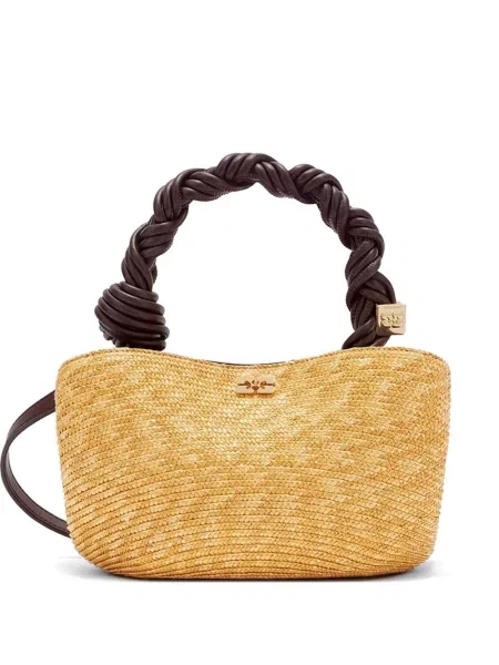 Geantă shopper Ganni țesută