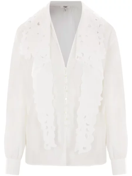 Cămașă Chloé cu broderie alb