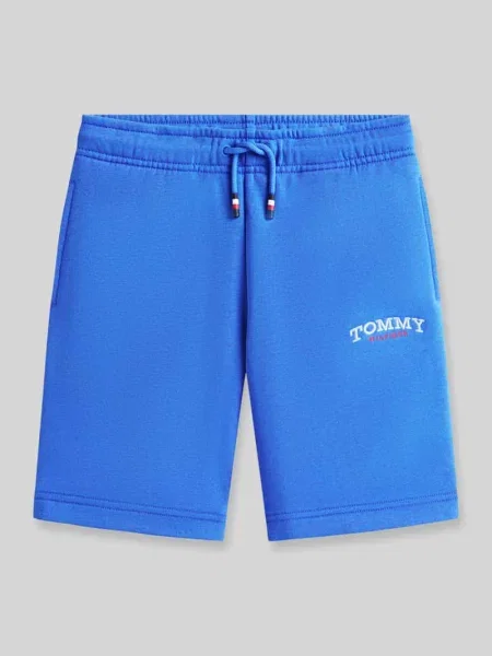 Szorty dresowe o kroju regular fit z mieszanka bawełny Tommy Hilfiger niebieskie