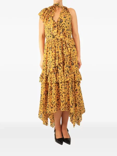 Rochie maxi Ulla Johnson cu model floral cu imagine galben