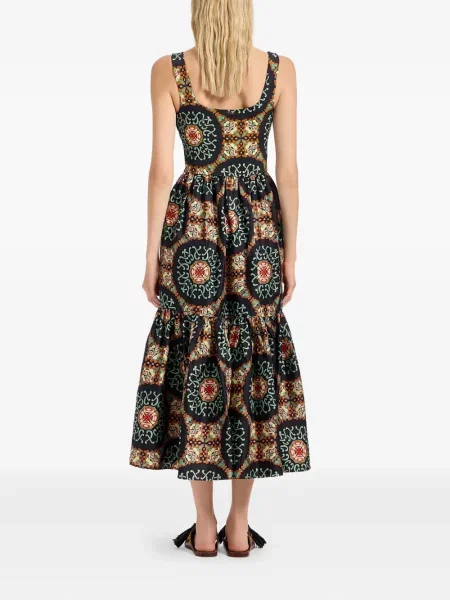 Rochie midi La Doublej de mătase până la genunchi de costum negru