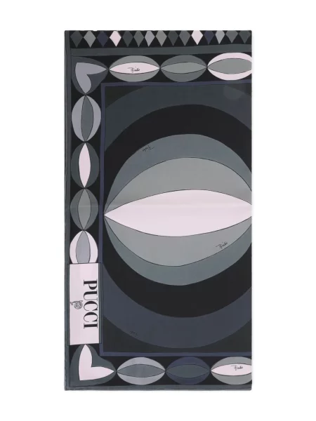 Fular Pucci de mătase cu imprimeu geometric negru