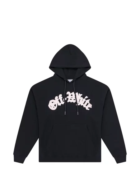 Hanorac cu glugă Off-white cu autograf alb