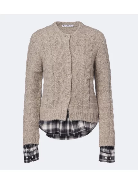 Cardigan Acne Studios de lână bej