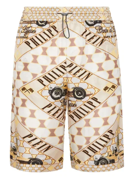 Pantaloni scurți Philipp Plein de mătase cu imagine
