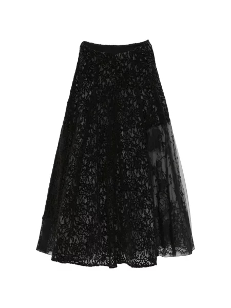 Fusta maxi Quetsche din dantelă evazată negru