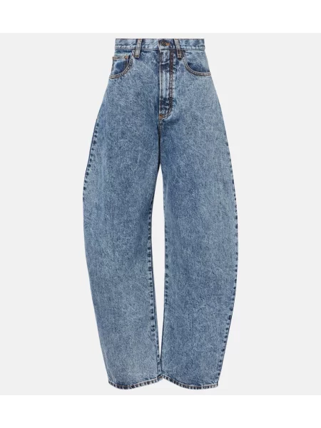 Jeansy Alaïa z wysoką talią niebieskie