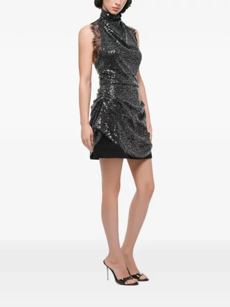 Rochie mini Anouki cu paiete din dantelă negru