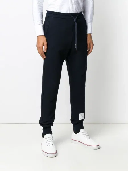 Pruhované kalhoty Thom Browne modré