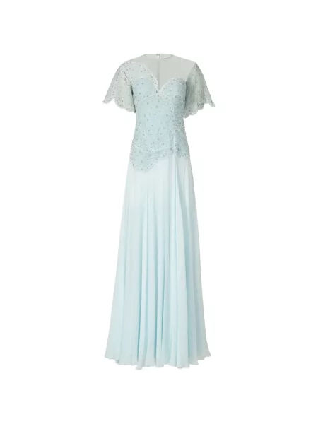 Rochie Costarellos de mătase albastru